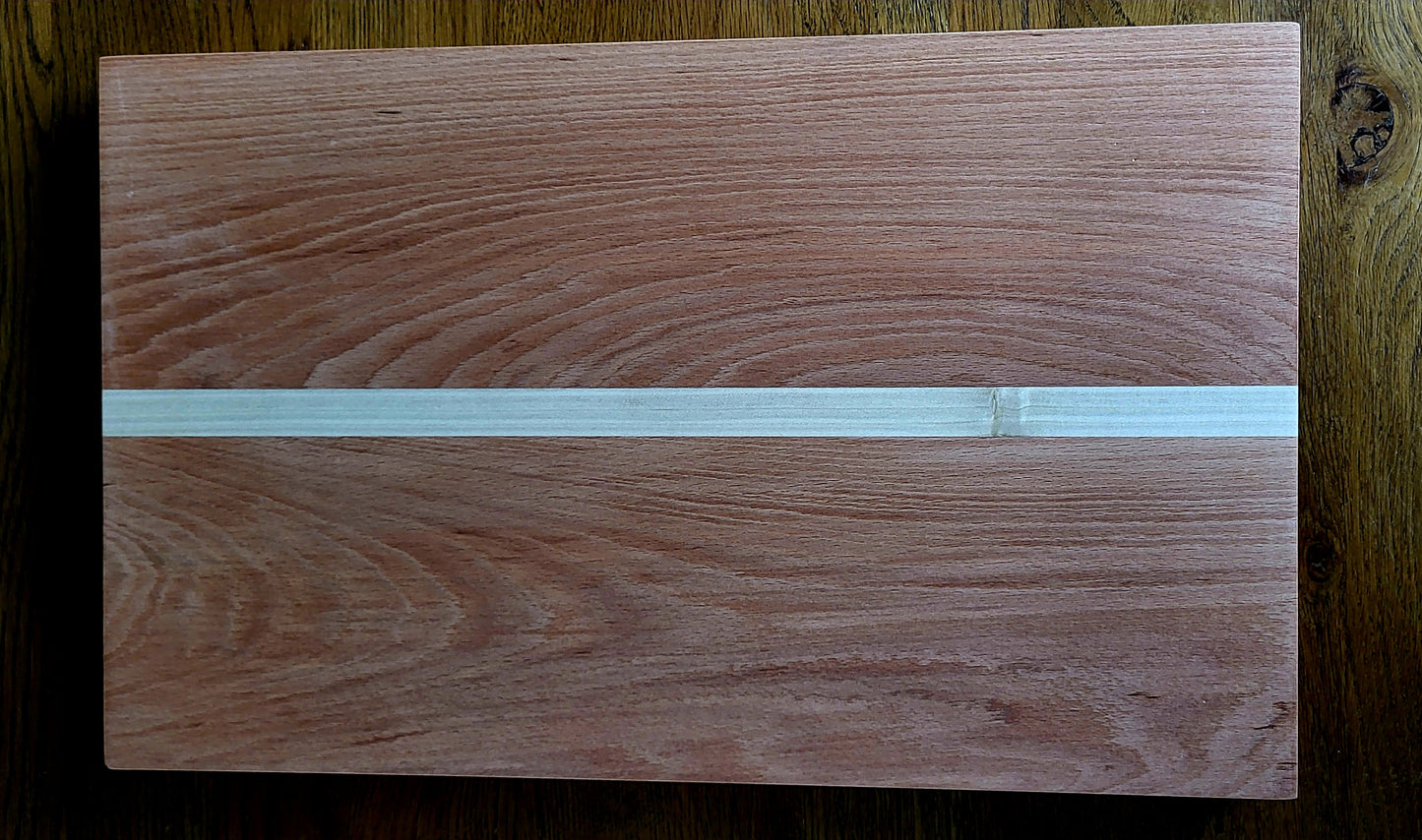 Top view of Irish-made poplar and beech cutting board