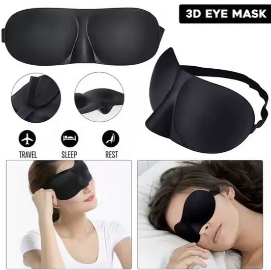Blackout eye mask with comfort strap for side sleepers