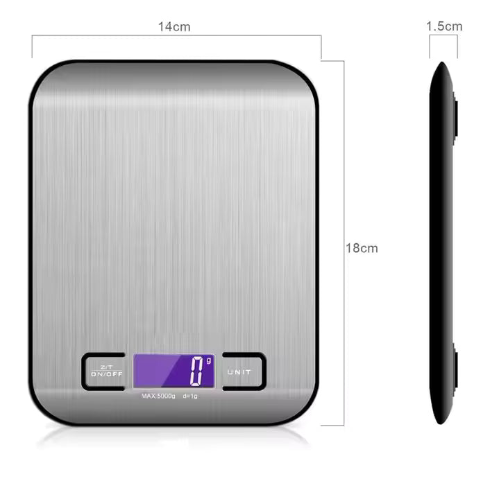 Easy clean stainless digital scale with dimensions