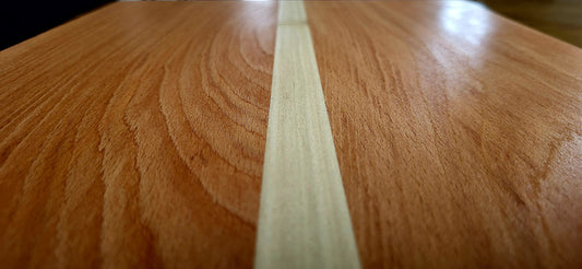 Large Irish butcher board on oak table