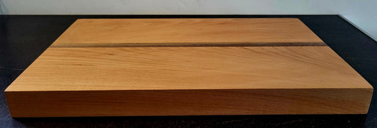 Side angle showing contrast of walnut and beech woods