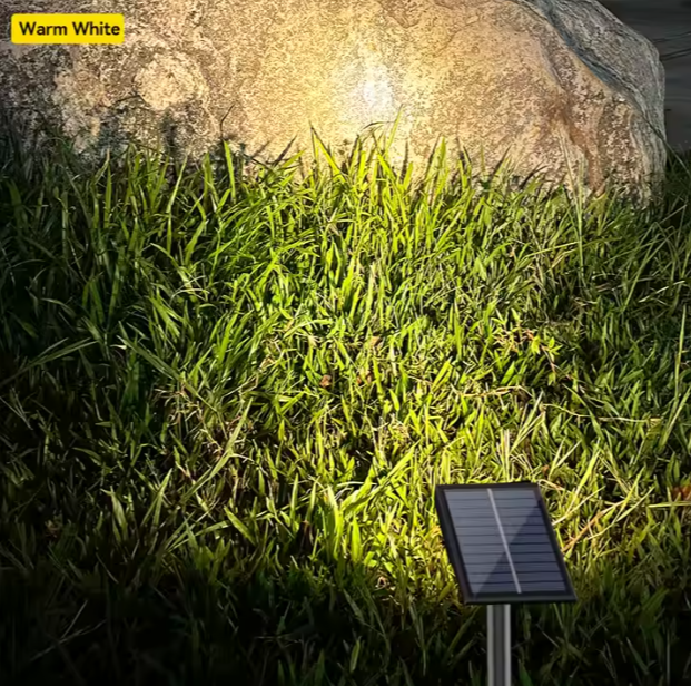 Solar panel on garden light facing upwards