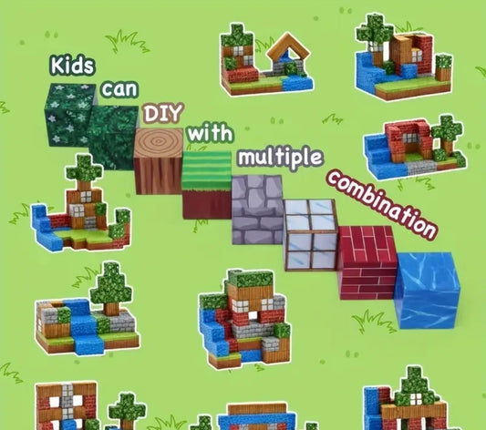 Magnetic shapes being clicked together