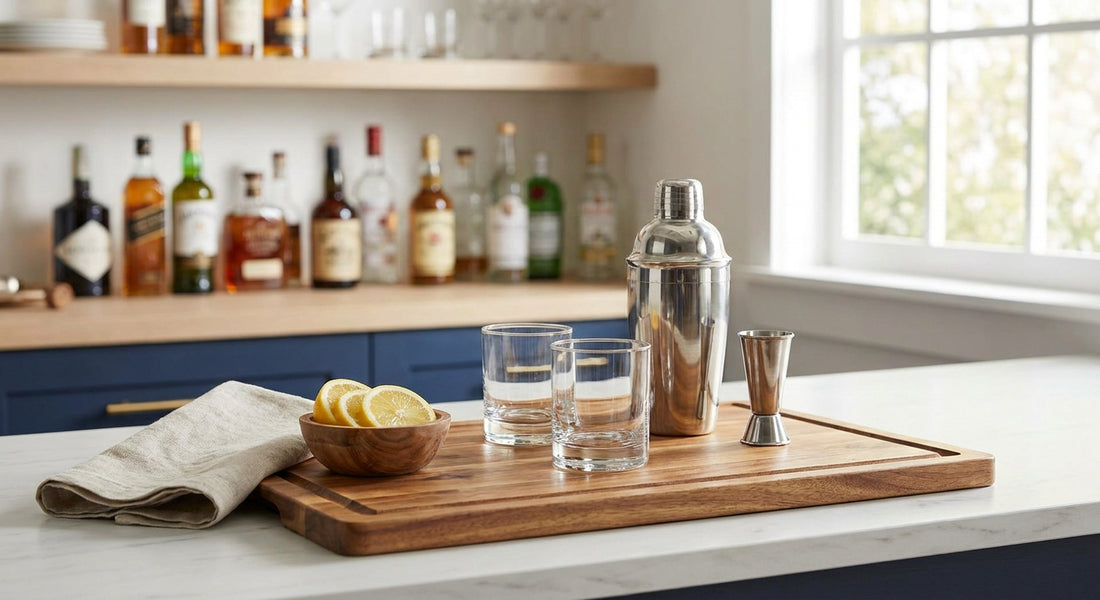 Serving boards for home bar setups