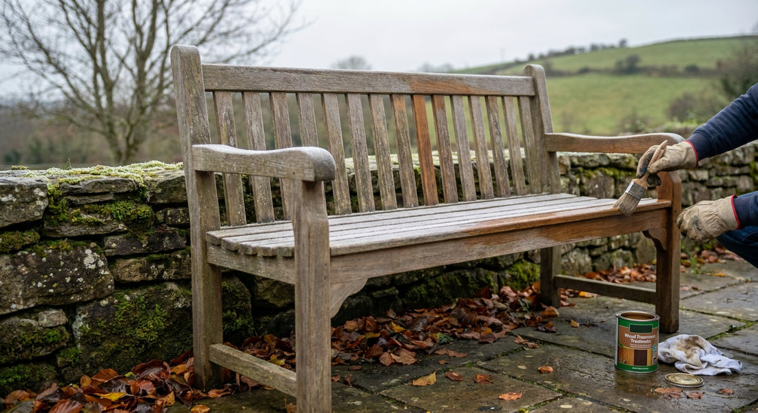 How to care for a wooden garden bench through Irish winters