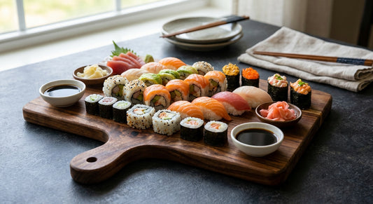 Wooden boards for sushi platters
