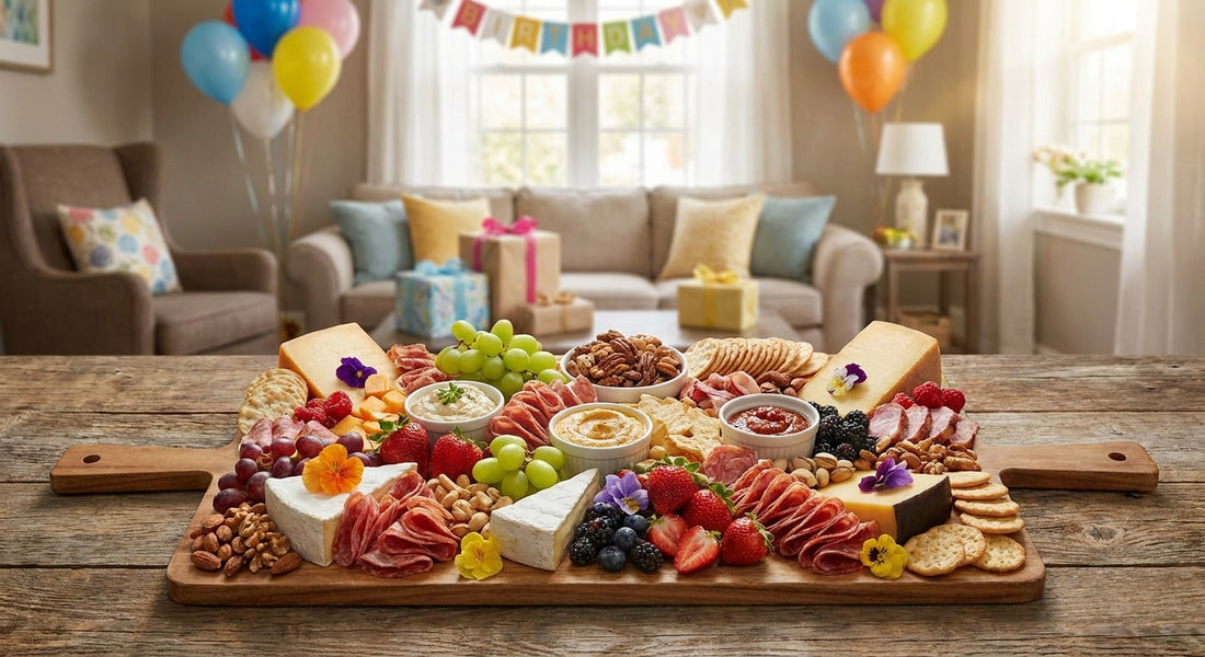 Grazing boards for a birthday party at home