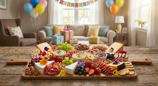 Grazing boards for a birthday party at home