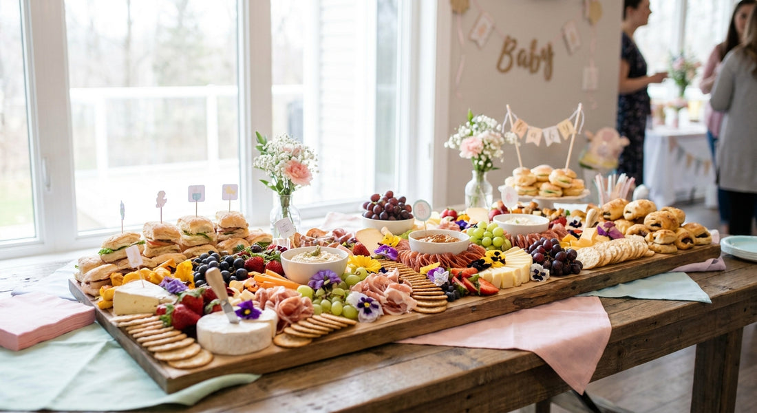 Grazing boards for baby showers