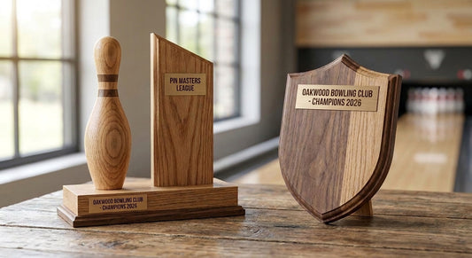 Wooden trophies for bowling clubs