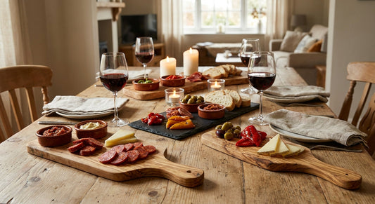 Serving boards for a tapas night at home