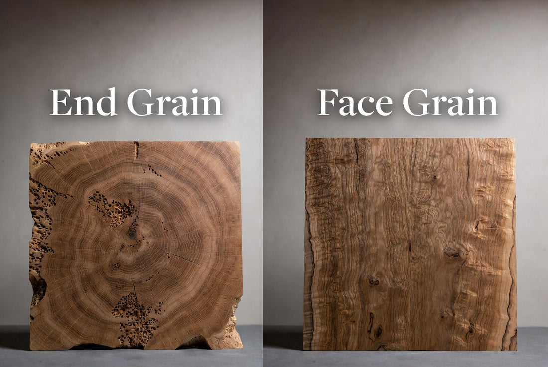 Image showing the difference between end grain wood and face grain