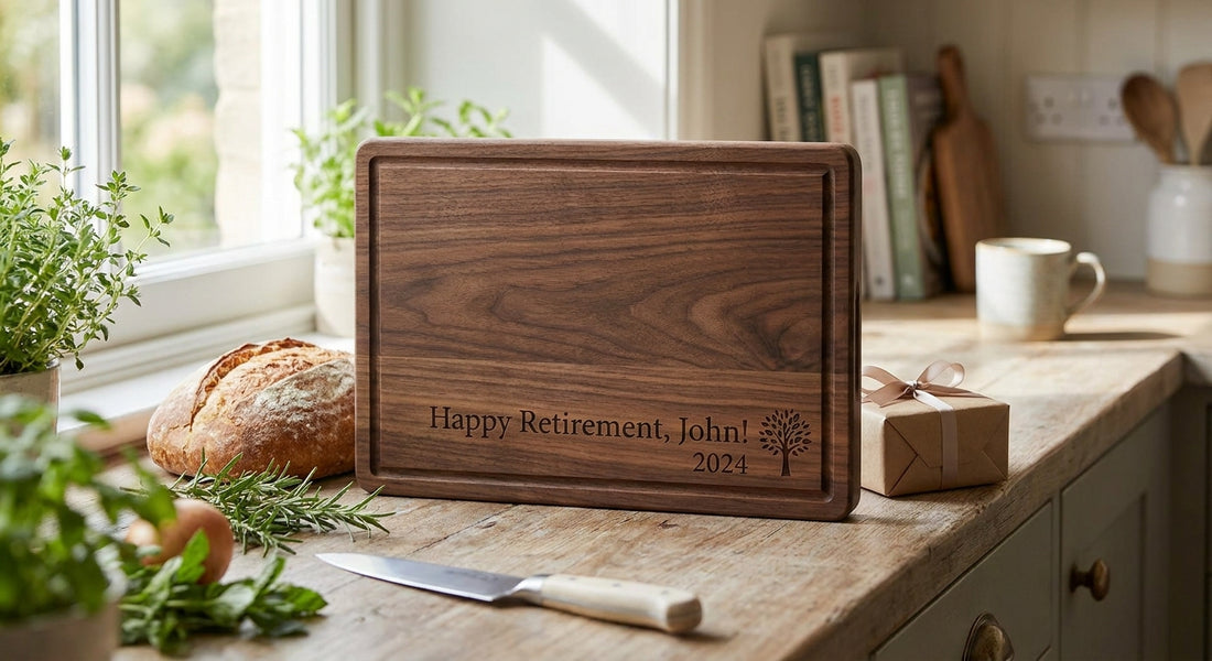 Best personalised chopping board for a retirement gift