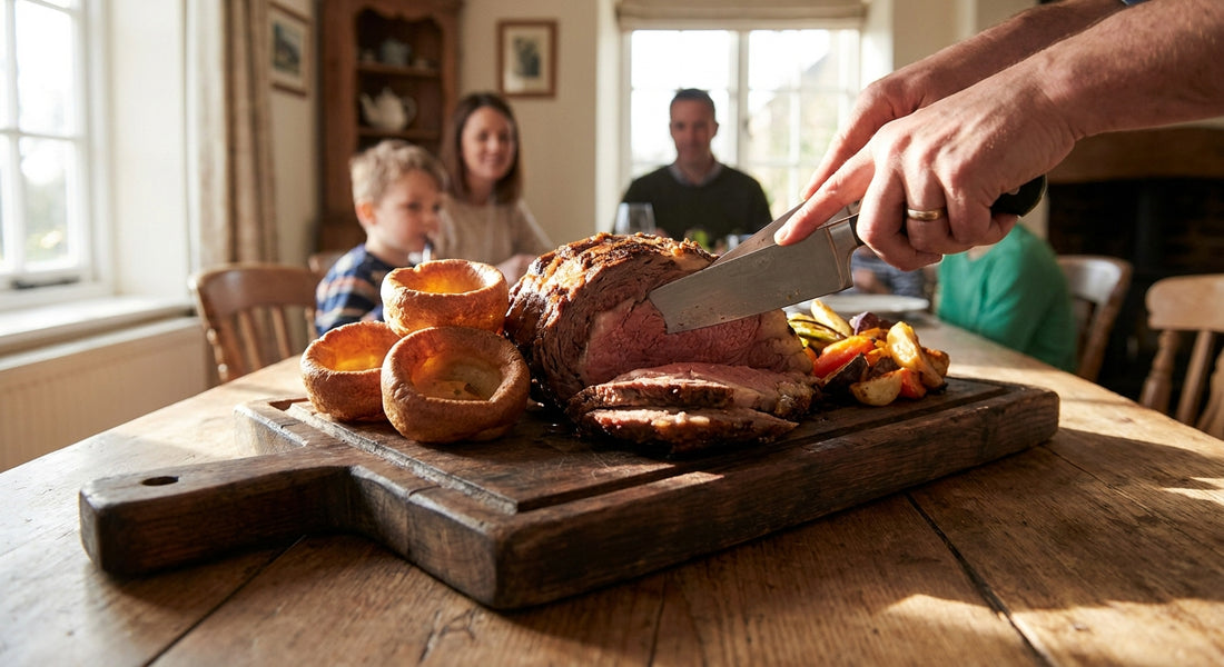 Wooden serving boards for Sunday roast carving