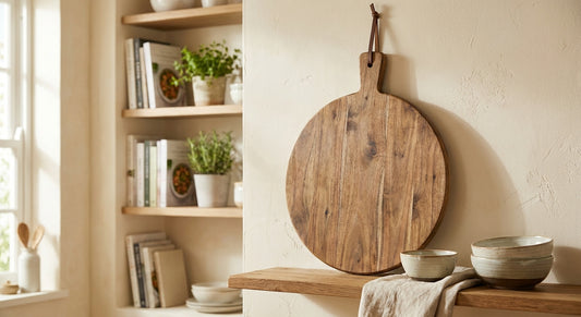 How to display a wooden serving board on a wall