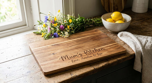 Personalised chopping boards for Mother's Day