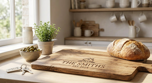 Personalised chopping boards for new homeowners