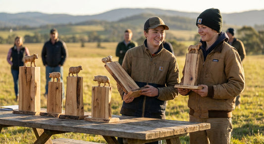 Wooden trophies for young farmers competitions