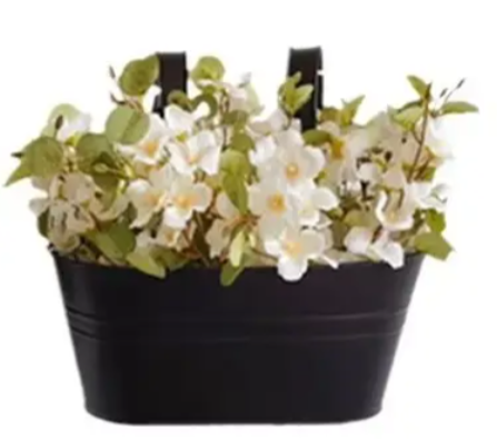 modern 2L large metal planter for herbs and flowers
