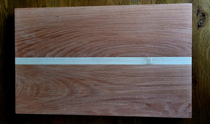 Top view of Irish-made poplar and beech cutting board
