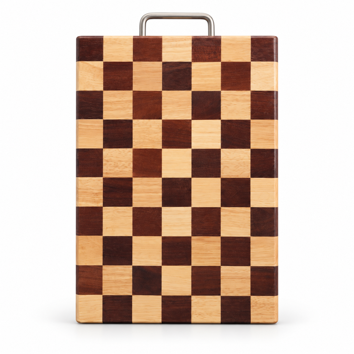 Chequered Rubberwood Chopping Board with Handle