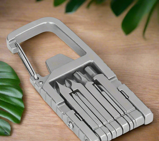Compact multi tool with pliers and knife extended