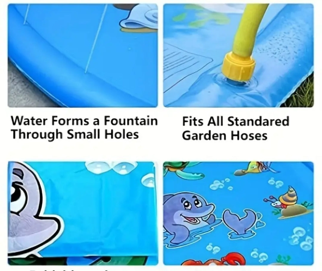 Close-up of durable non-toxic material on splash pad