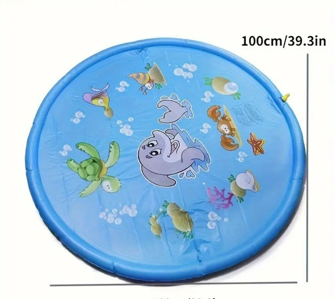Portable kids water mat folded for easy storage