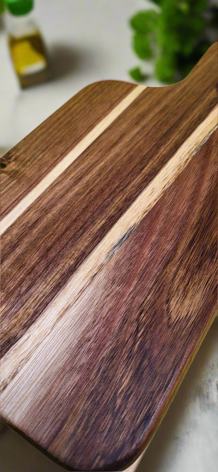 Durable wooden charcuterie board with rustic finish