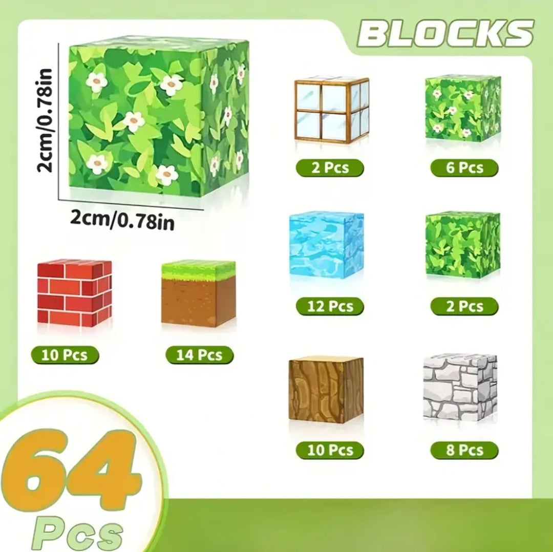 Colorful building blocks with magnets