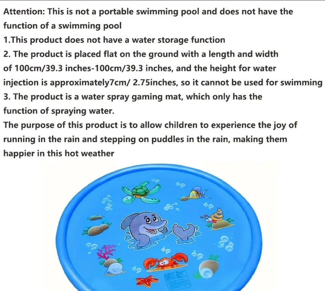 Water spray feature on children’s garden splash mat