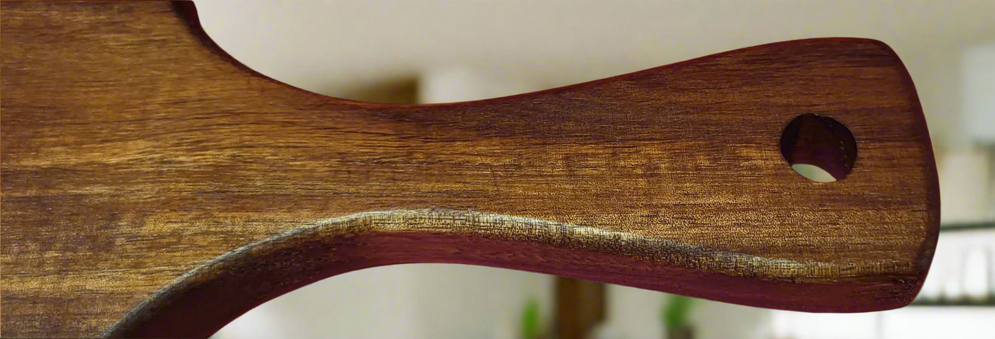 Natural wood serving board for pizza and snacks
