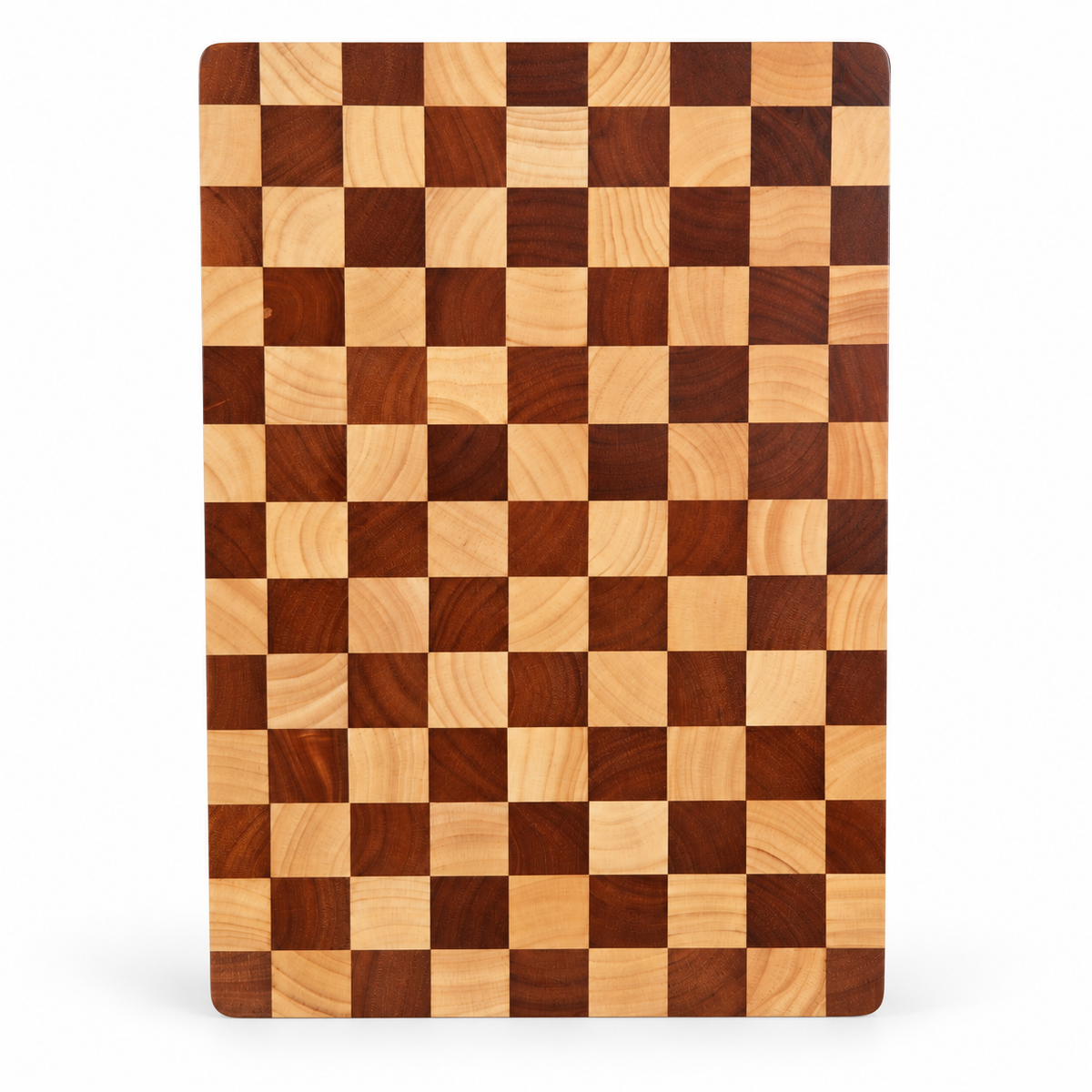 Rubberwood End Grain Butcher Block with Recessed Handles