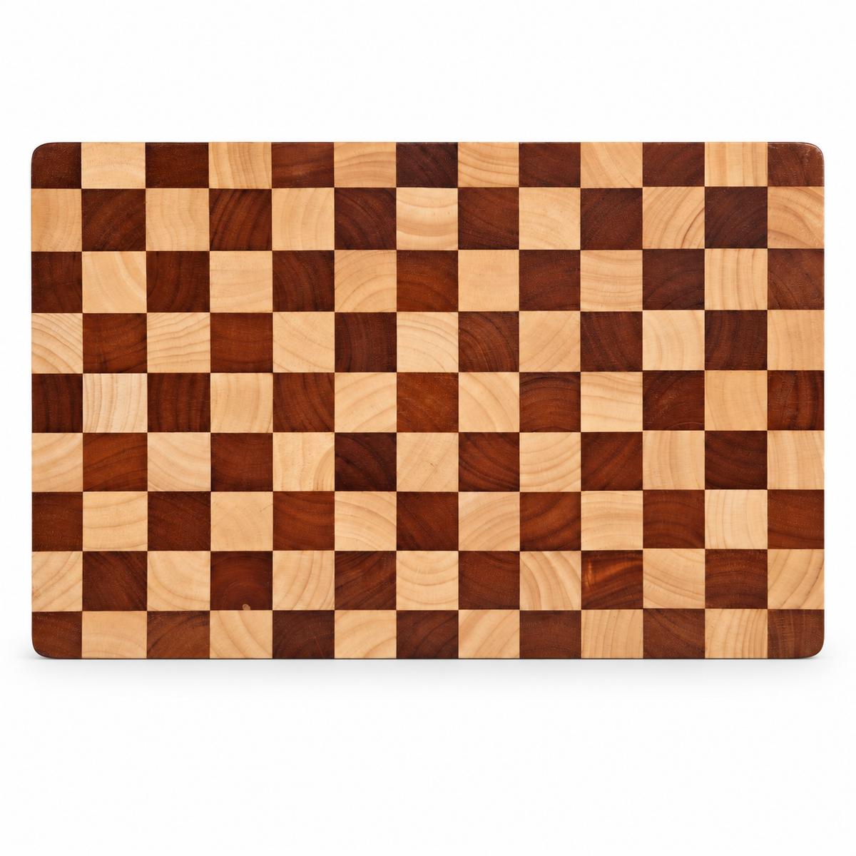 Rubberwood End Grain Butcher Block with Recessed Handles