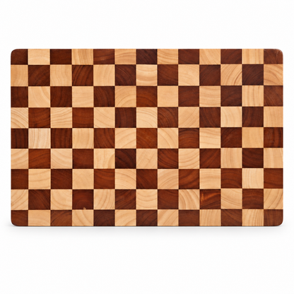 Rubberwood End Grain Butcher Block with Recessed Handles