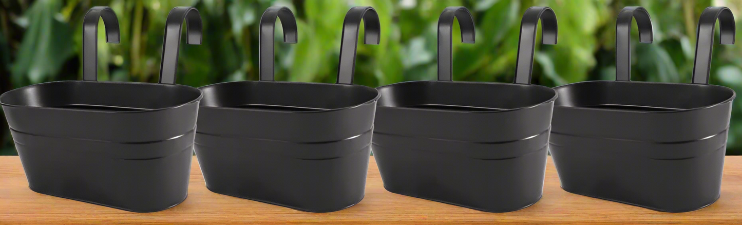 2L black metal planter with clean contemporary finish