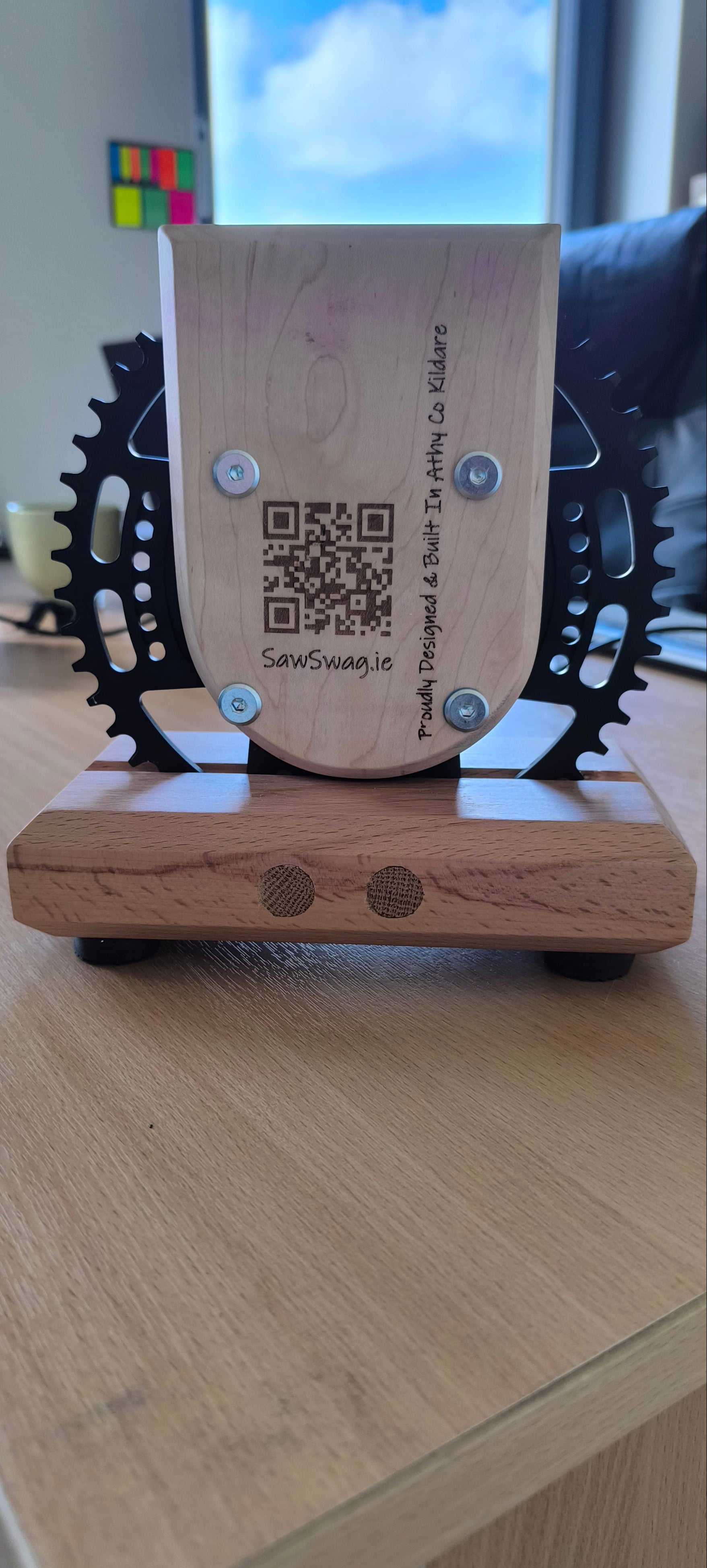 Handcrafted, solid-built executive award highlighting flawless artisan woodworking, hidden joinery, and premium oak dowels
