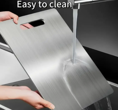 Easy-clean chopping board used for vegetables and meat preparation