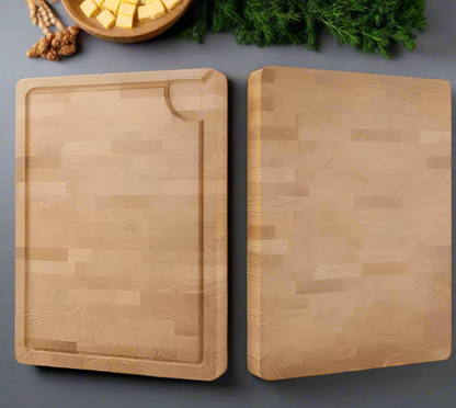 Close-up of Red Oak grain on butcher block surface