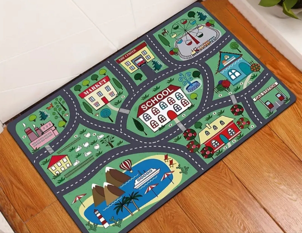 Vibrant washable play mat perfect for group play and learning