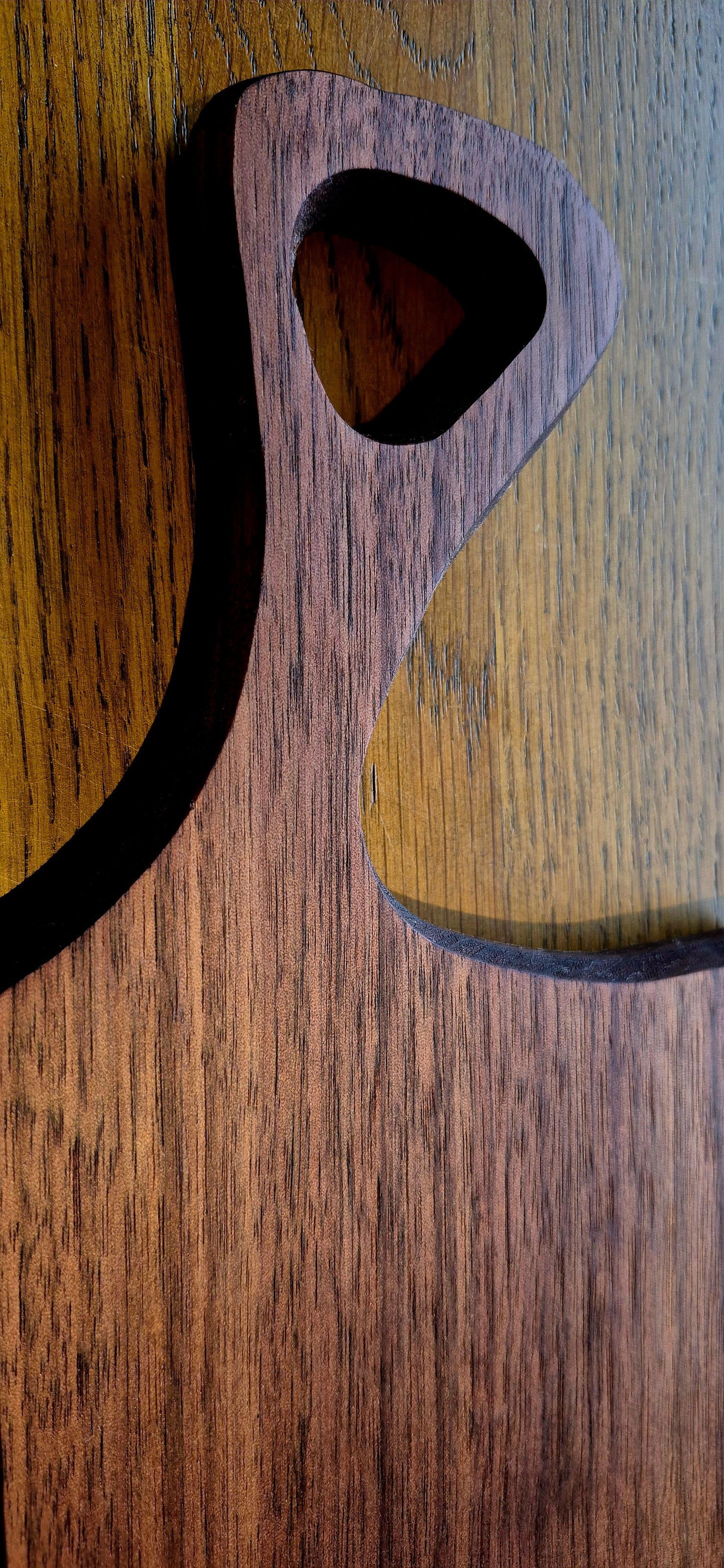 Sleek walnut platter used for entertaining 15 to 20 guests