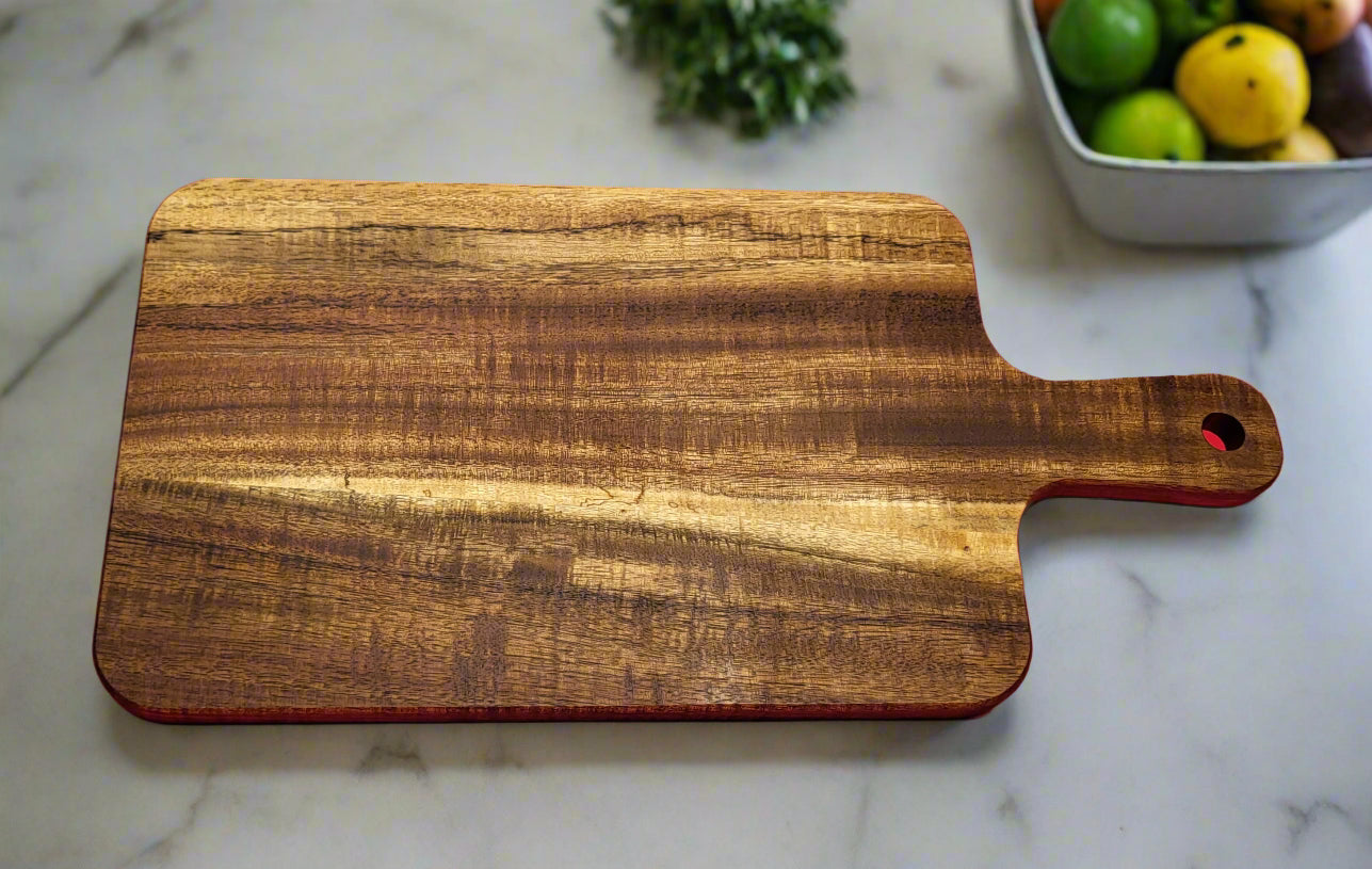 Modern wooden cheese board ideal for wine and cheese nights or social gatherings.