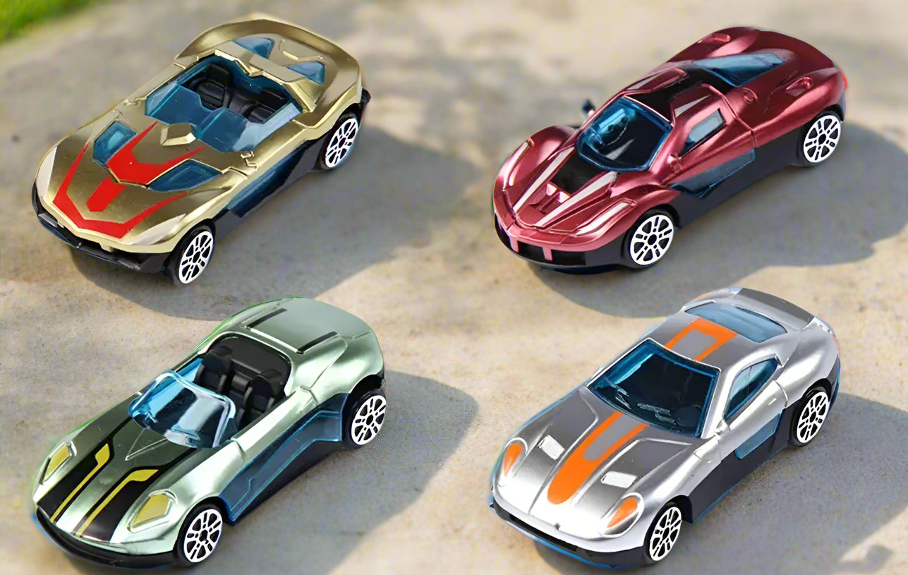 Kids car play rug including miniature cars and figures