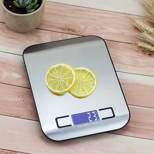 Stainless steel kitchen scales with large LCD display